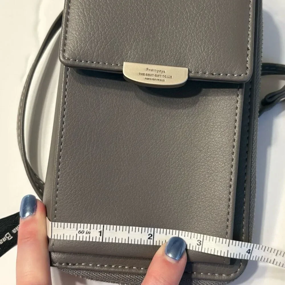Kukoo Small Crossbody Bag Cell Phone Purse Wallet with Credit Card Slots Grey